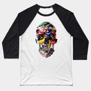 Hot Rod Skull Baseball T-Shirt